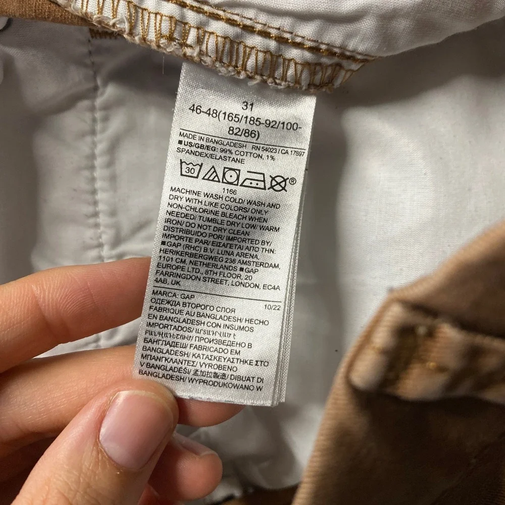Gap Shorts Mens 31 Essential Khaki Brown 10 Inch Inseam Cotton Made in 2022
